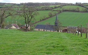 Vue sur le village de Camembert